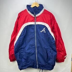 Vintage 90s Starter Atlanta Braves Windbreaker Jacket XL